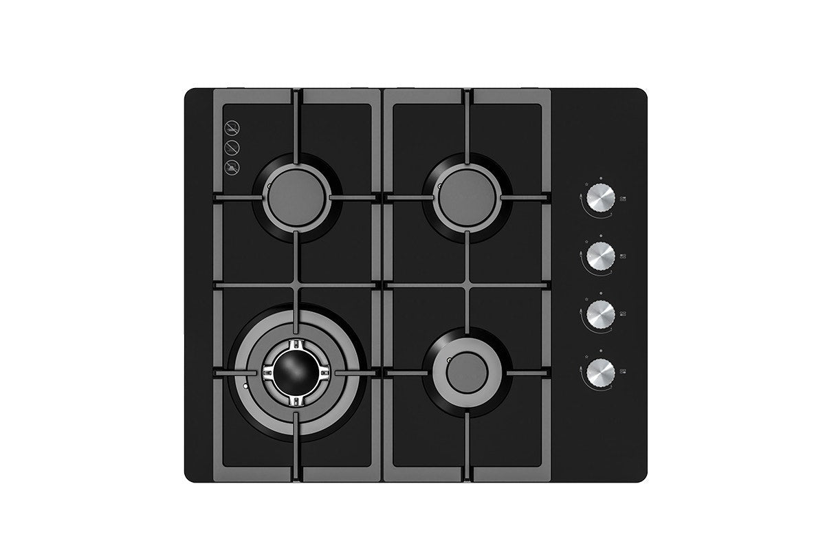 Kogan 60cm Gas Cooktop Black Glass - SuperSaverAU - view 2