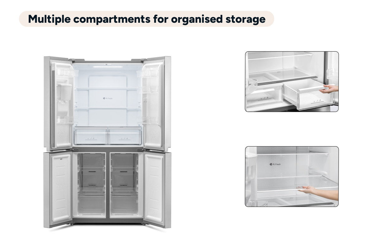 Kogan 490L French Door Fridge with Water Dispenser (Stainless Steel)
