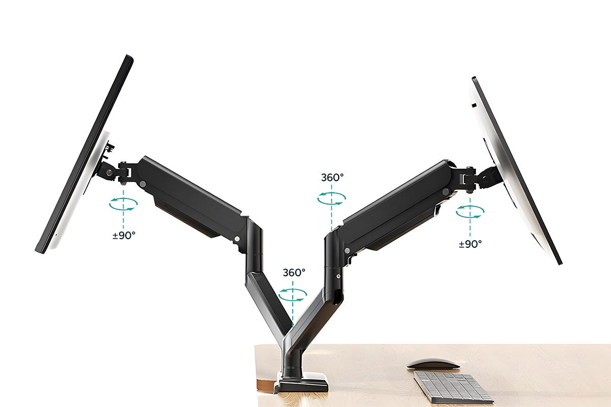Kogan Full Motion Gas Spring Dual Monitor Arm for 17" - 32" Monitors
