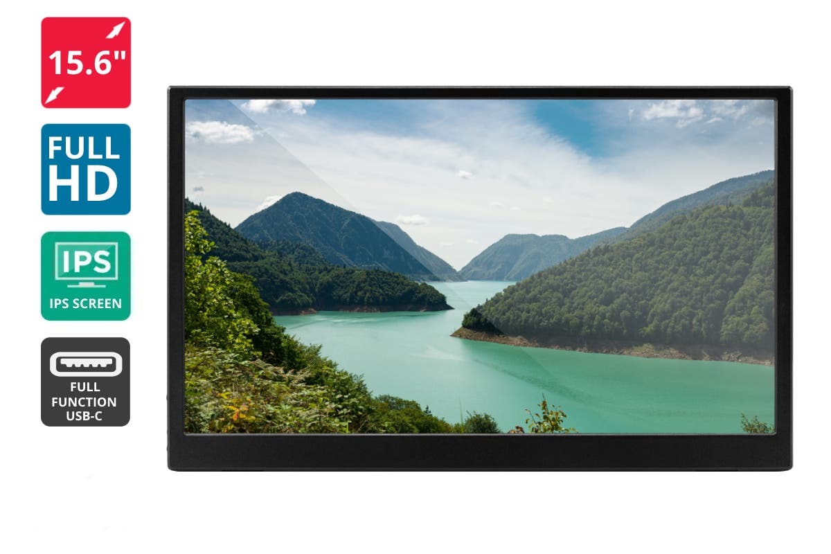 Kogan 15.6" Full HD IPS Portable Monitor with Leather Case | SuperSaverAU