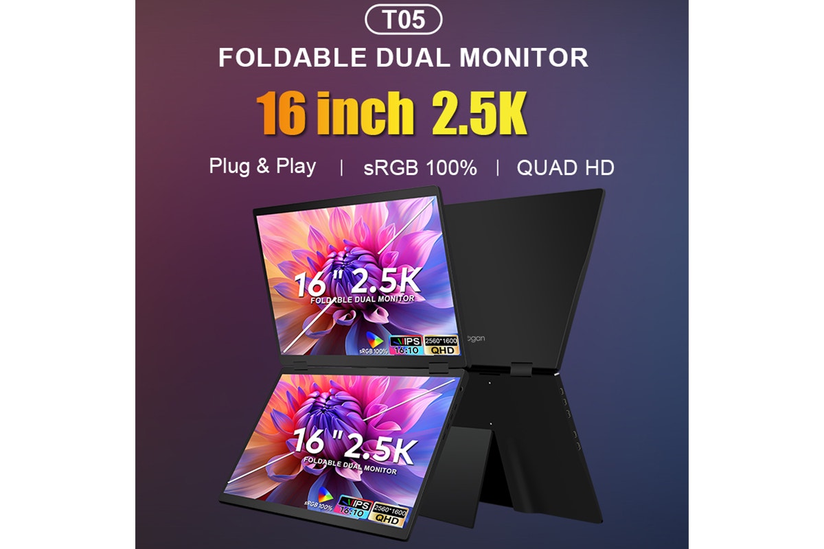 Kogan XPRESSO 16" QHD+ 2.5K Stackable Dual Screen USB-C Portable Monitor
