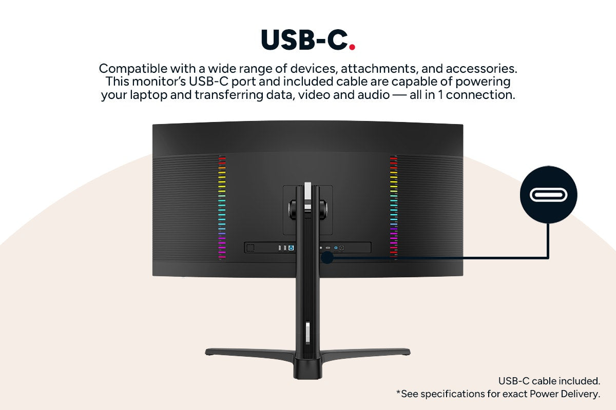 Kogan Infinity 34" Curved Ultrawide Mini-LED WQHD 180Hz USB-C Gaming Monitor - SuperSaverAU - view 7
