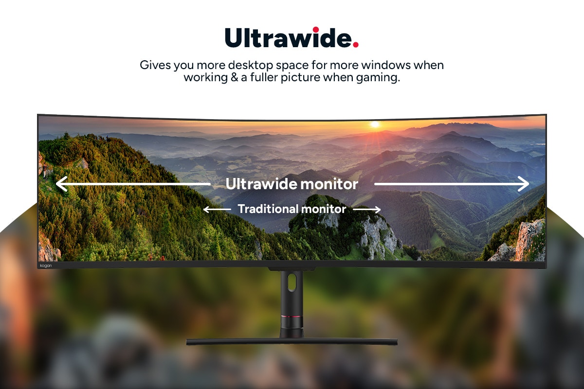 Kogan Infinity 49" Curved Ultrawide DFHD 144Hz USB-C Gaming Monitor (3840 x 1080)