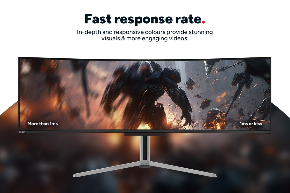 Kogan Infinity 49" Curved Ultrawide QD-OLED Dual QHD 5K 144Hz 0.03ms USB-C Gaming Monitor (5120x1440)