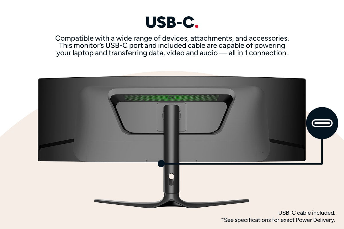 Kogan 49" Curved Ultrawide QD-OLED Dual QHD 5K 240Hz 0.03ms USB-C Gaming Monitor (5120 x 1440)