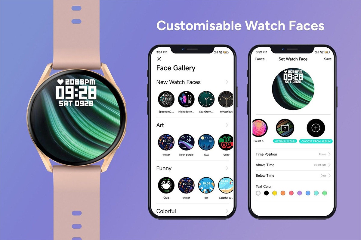 Kogan Pulse 3 Smart Watch (Rose Gold)
