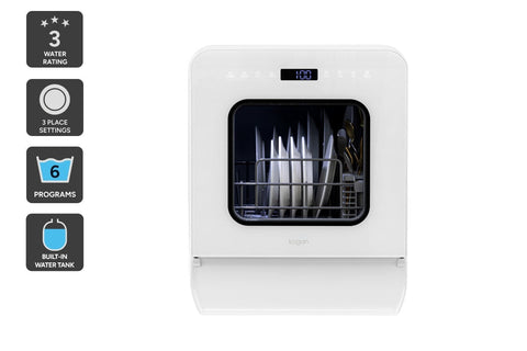 Kogan Portable Benchtop 3 Place Dishwasher (White)
