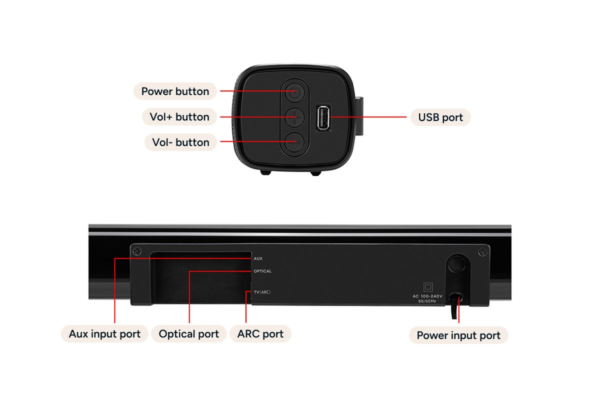 Kogan 2.1 Channel 110W Dolby Soundbar with Built-in Subwoofer (Black)