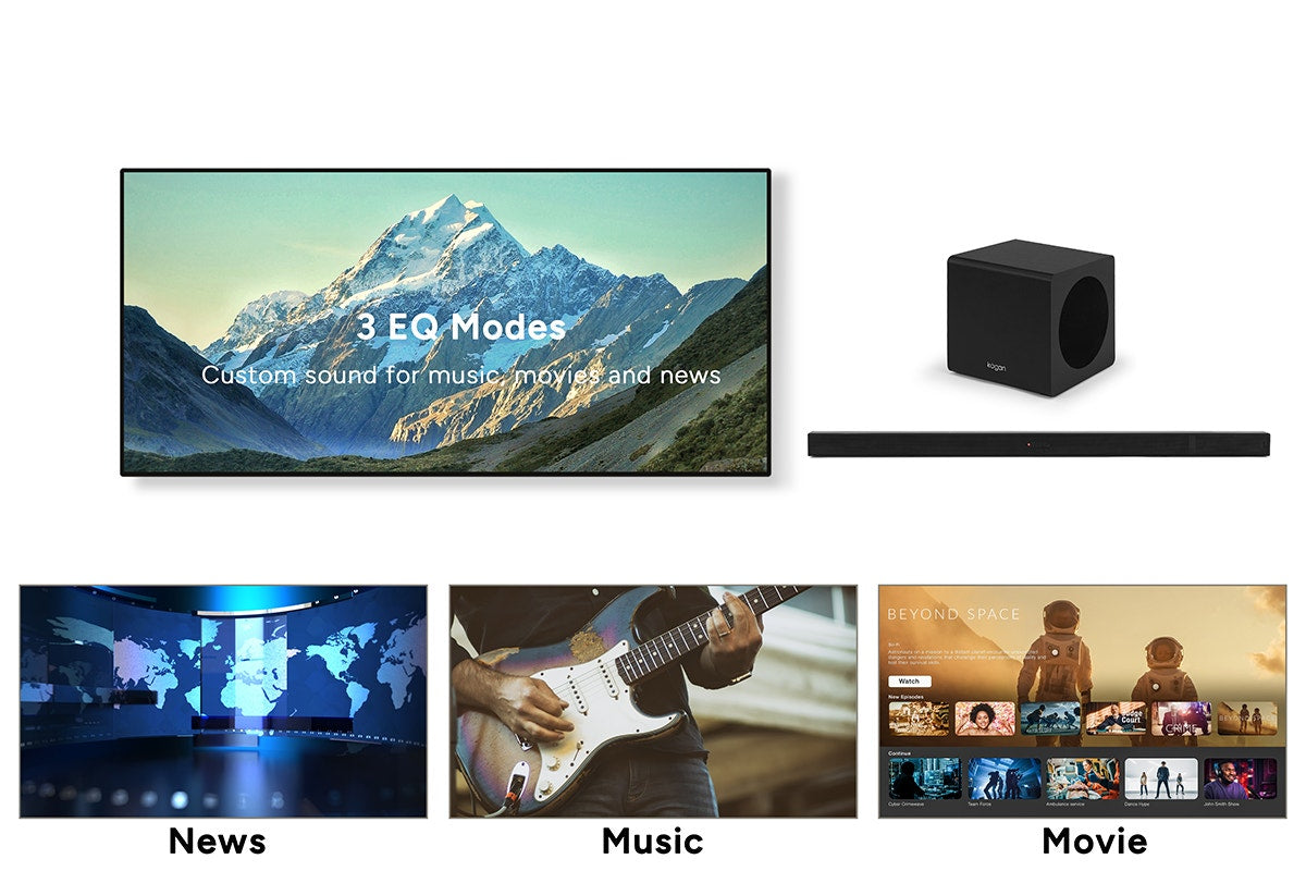 Kogan 2.1 Channel 225W Dolby Slim Soundbar with Wireless Subwoofer