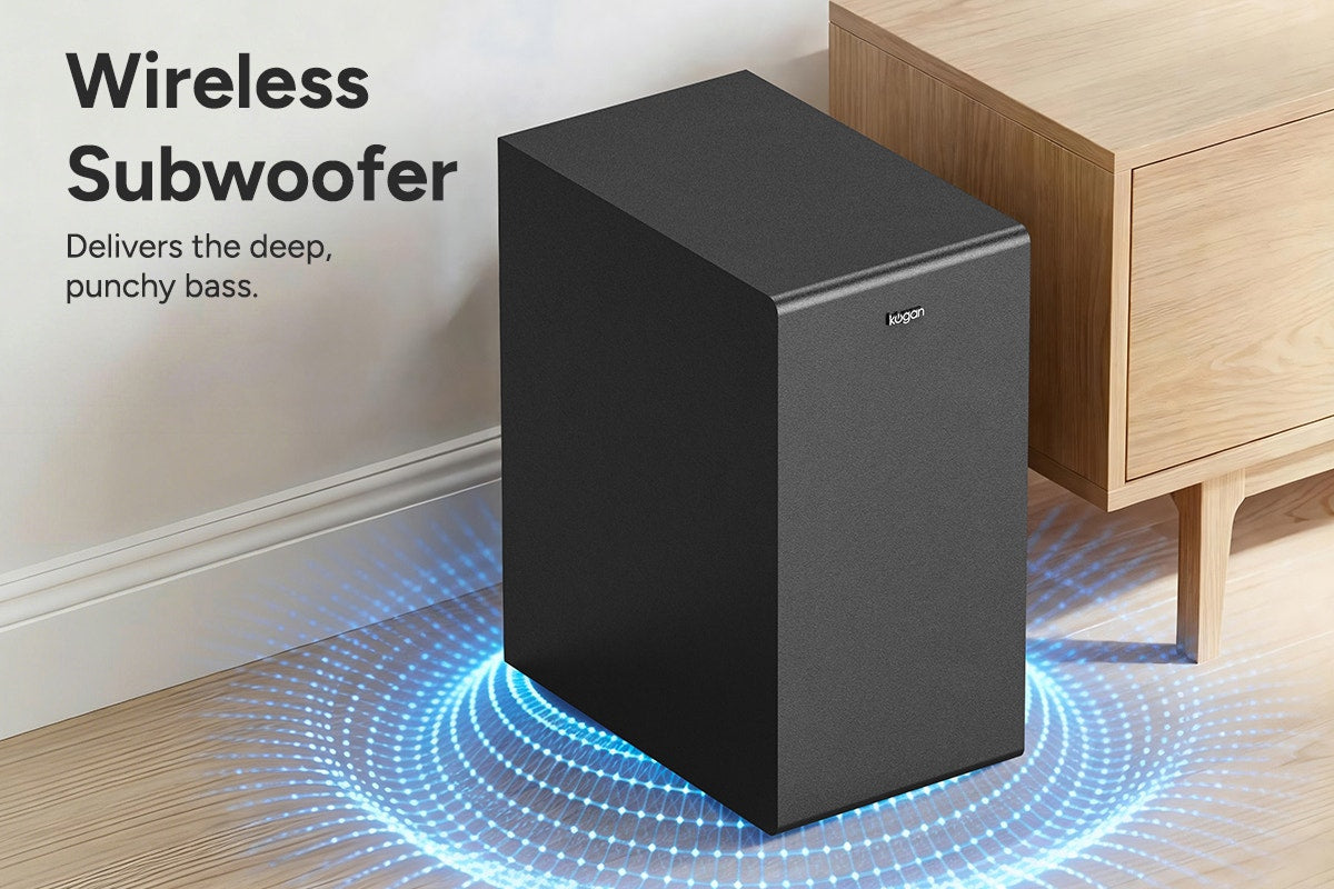 Kogan 3.1 Channel 230W Dolby Soundbar with Wireless Subwoofer (Wood-Grain Finish)