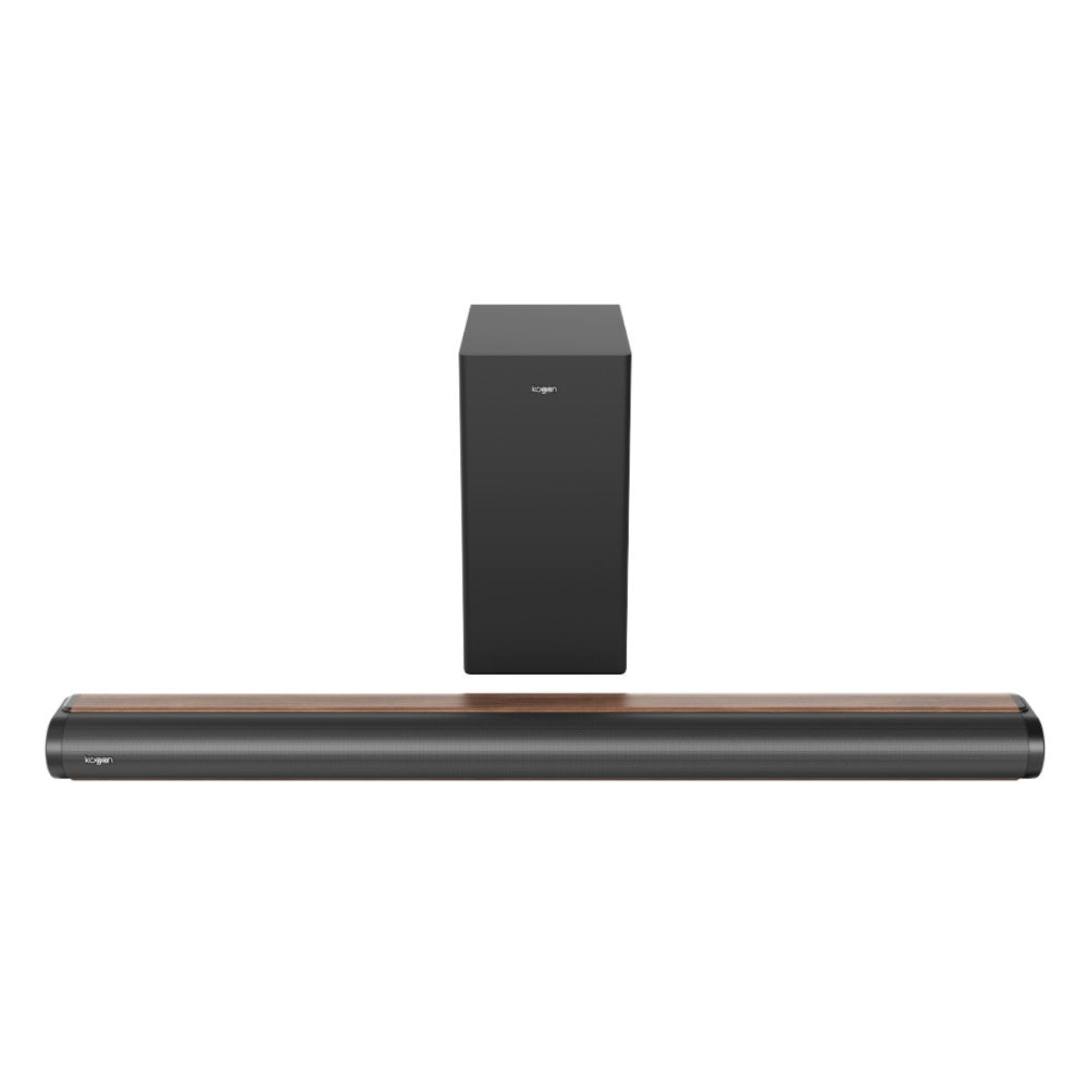 Kogan 3.1 Channel 230W Dolby Soundbar with Wireless Subwoofer (Wood-Grain Finish)