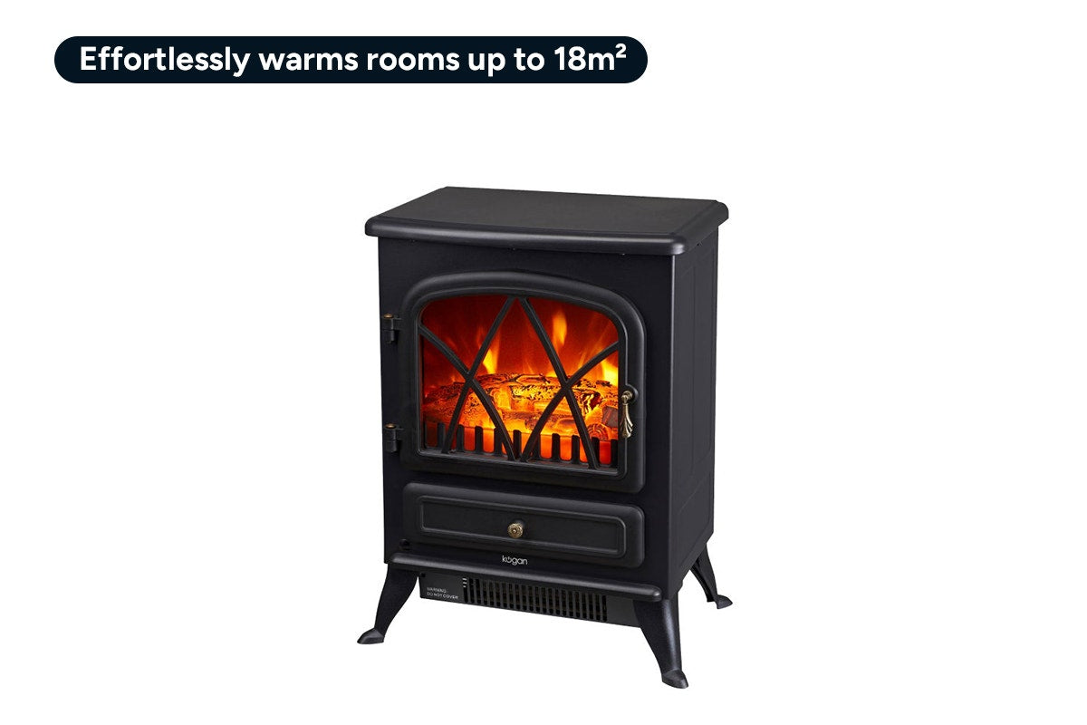 Kogan SmarterHome™ 1800W Portable Electric Fireplace Heater