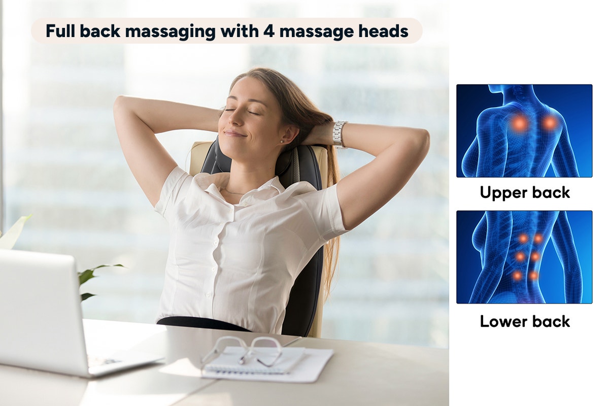 Kogan Heated Shiatsu Back Massager Cushion