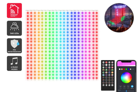 Kogan SmarterHome™ 540 LED RGBIC Curtain Light