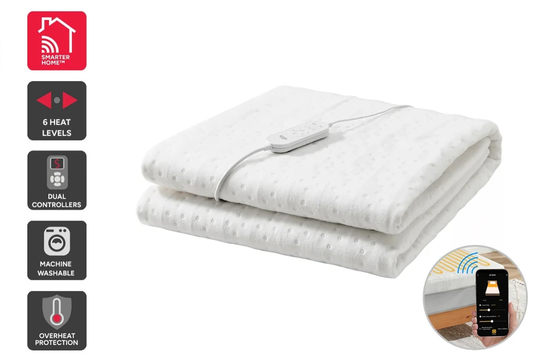 Kogan SmarterHome™ Electric Fitted Blanket (Queen)