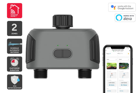 Kogan SmarterHome™ Bluetooth Garden Irrigation Water Timer with Dual Outlets