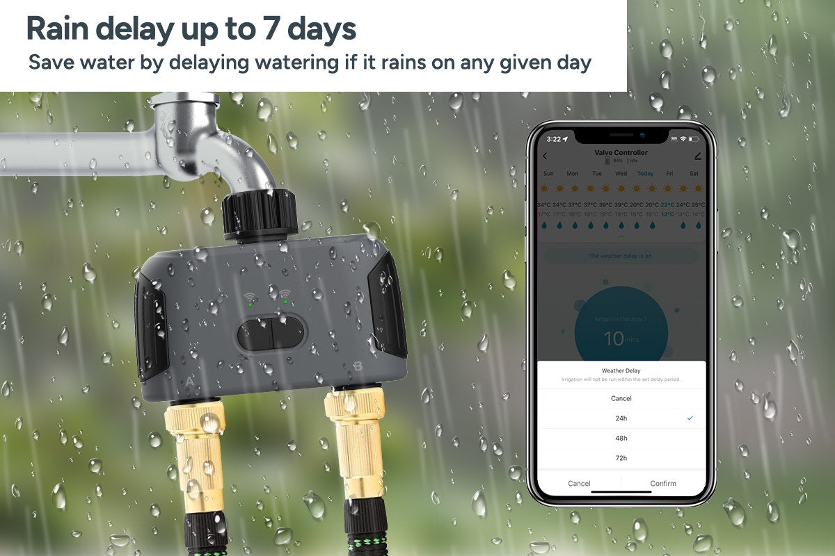 Kogan SmarterHome™ Bluetooth Garden Irrigation Water Timer with Dual Outlets