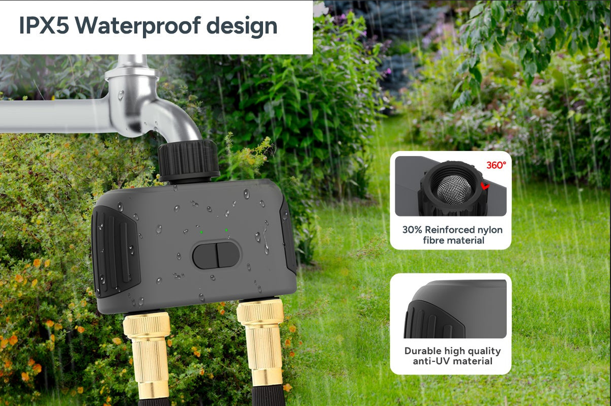 Kogan SmarterHome™ Bluetooth Garden Irrigation Water Timer with Dual Outlets