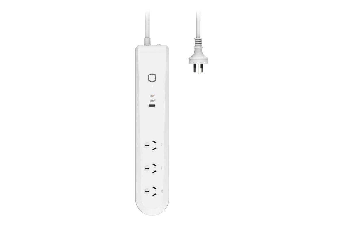 Kogan SmarterHome™ 30W PD Smart Power Board with Energy Metre (3 Outlets & 2 USB-C Ports)