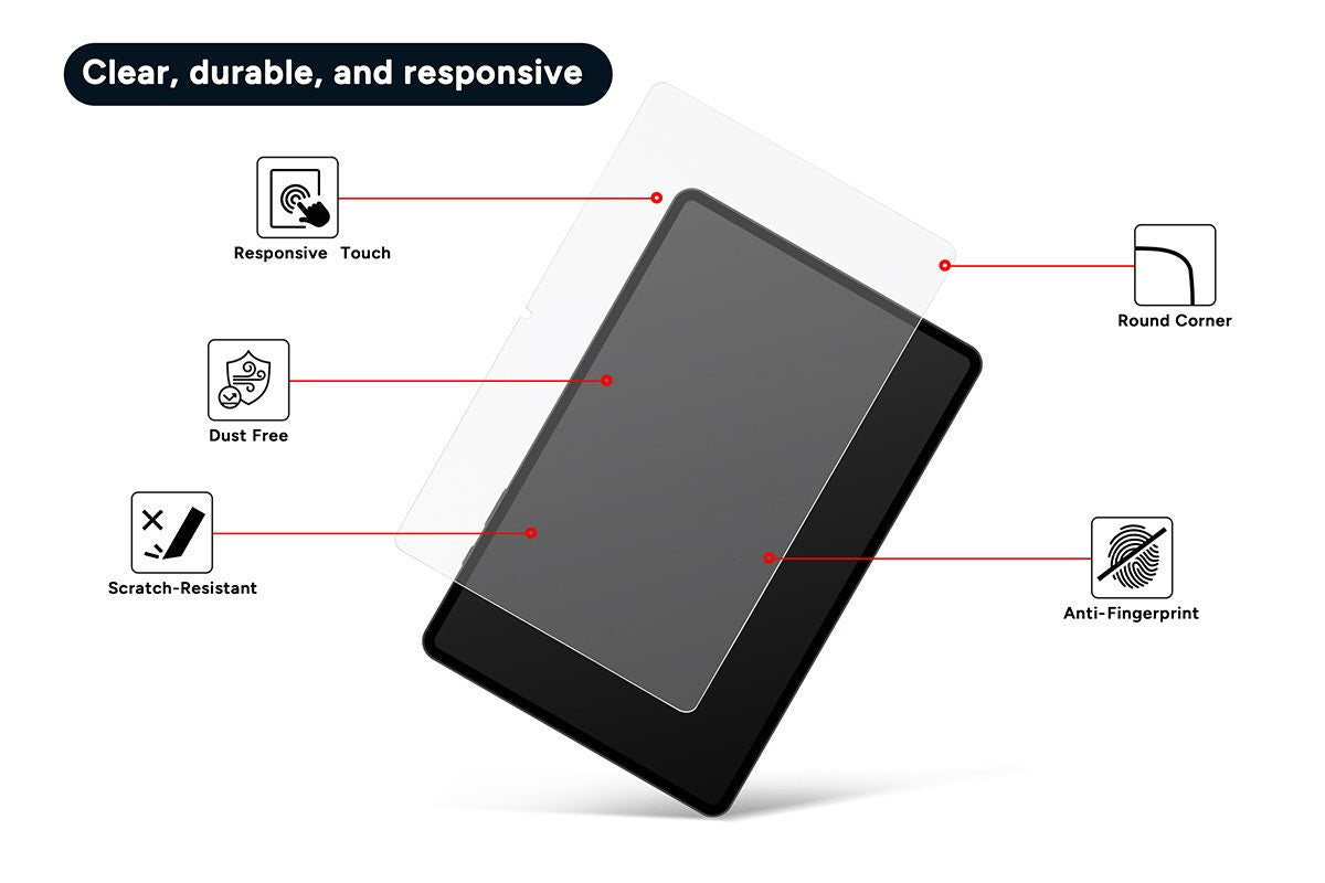 Kogan Glass Screen Protector for Samsung Galaxy Tab A9 Plus/A10 Plus/A11 Plus 11" (2 Pack)