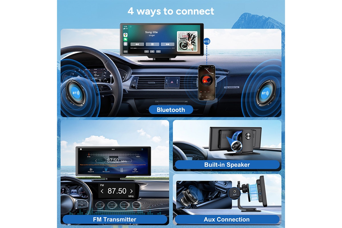 Kogan 10.26" Wireless Apple CarPlay and Android Auto Touchscreen Car Display