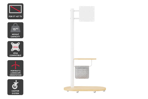Kogan Portable TV Display Stand with Shelf for 17" - 43" TVs (White)