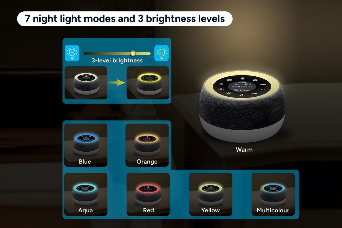Premium White Noise Machine and Night Light - SuperSaverAU - view 8