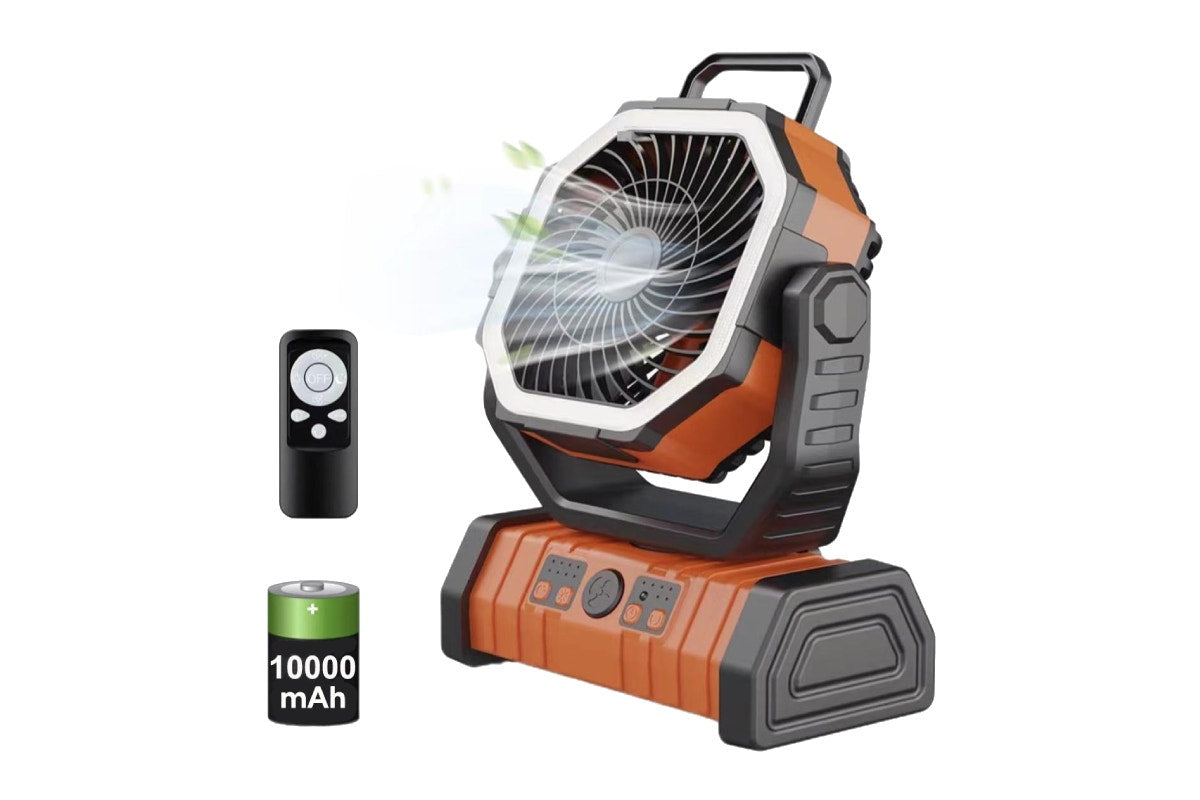 Kogan Cordless Rechargeable Fan with Light and Power Bank