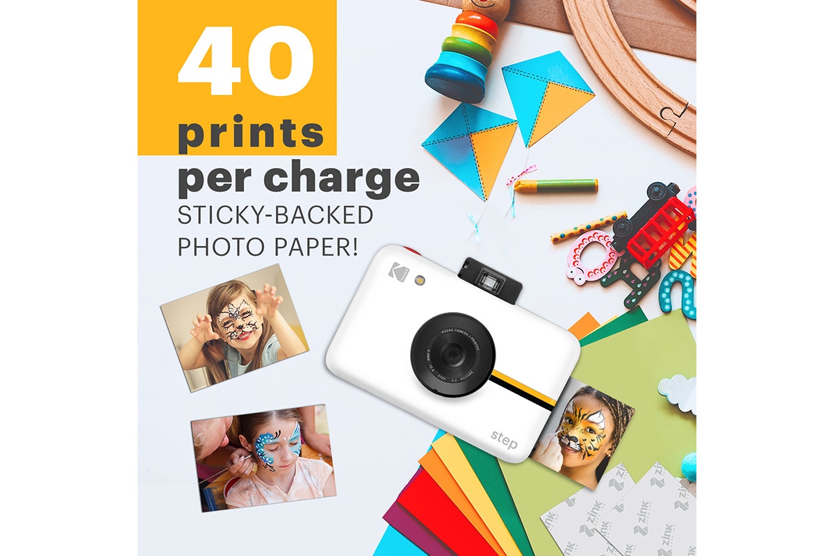 Kodak Step Instant Digital Camera and Photo Paper (White, 10 Sheets)