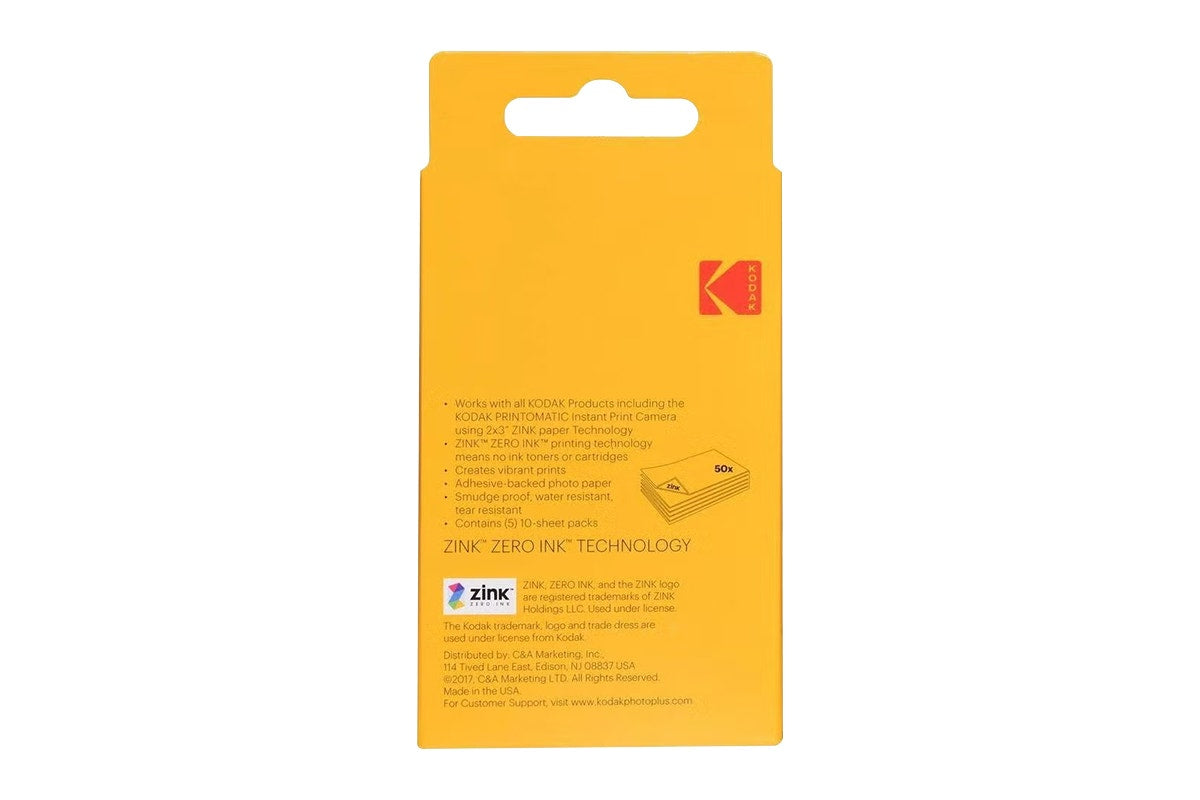 Kodak Step Instant Mobile Photo Printer and Photo Paper (Black, 50 Sheets)