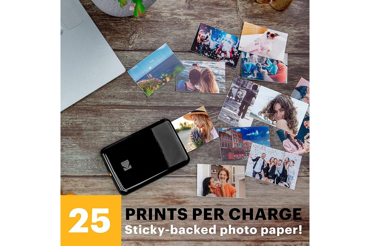 Kodak Step Instant Mobile Photo Printer and Photo Paper (Black, 50 Sheets)