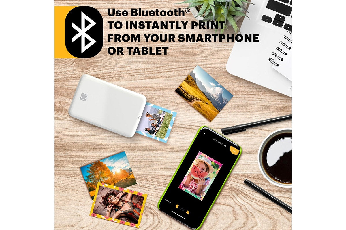 Kodak Step Instant Mobile Photo Printer and Photo Paper (White, 50 Sheets)
