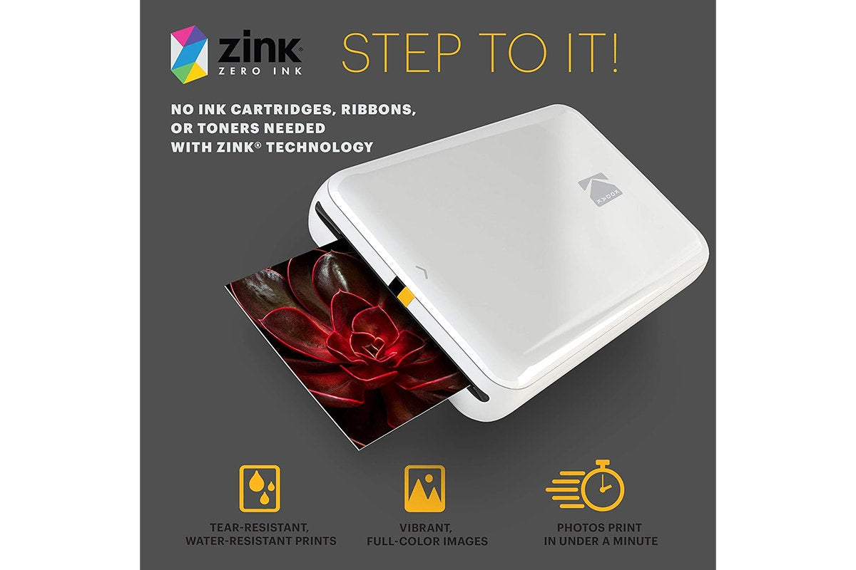 Kodak Step Instant Mobile Photo Printer and Photo Paper (White, 50 Sheets)