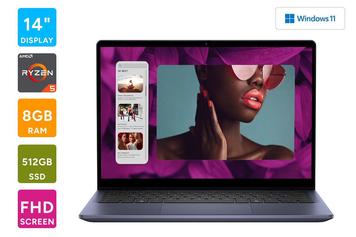 Dell Inspiron 14" Full HD Touchscreen Ryzen 5 Windows 11 Laptop (8GB, 512GB)