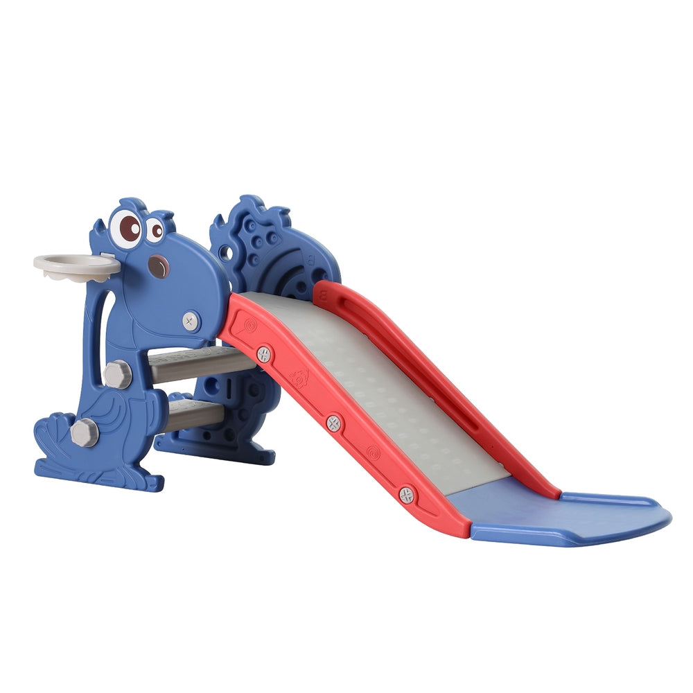 Keezi Kids Slide Set Basketball Hoop Outdoor Playground Toy Dragon 90cm Blue - SuperSaverAU - view 1
