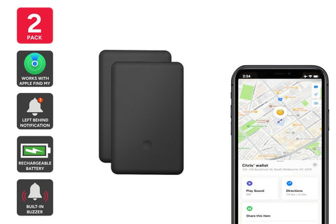 Kogan Smart Tag Rechargeable Wallet Tracker Card for Apple Find My - 2 Pack - SuperSaverAU - view 1