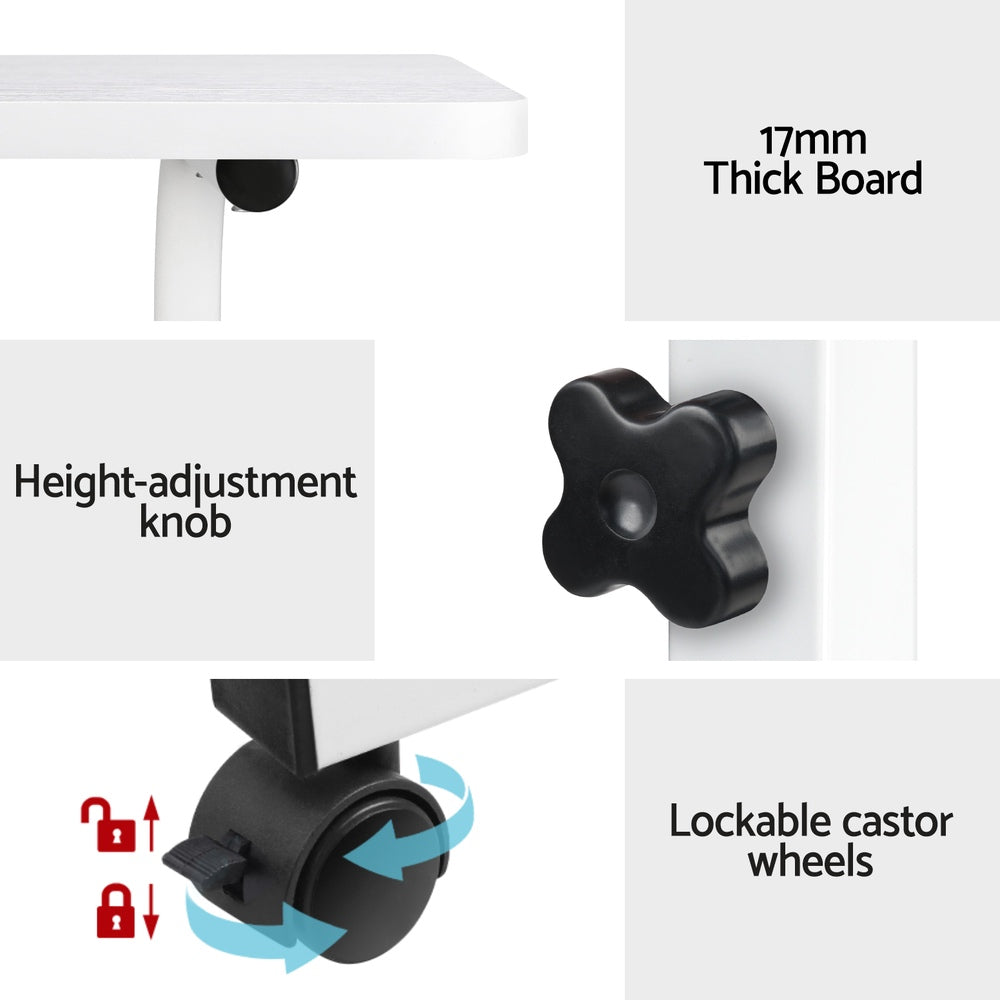 Artiss Laptop Desk Table Adjustable 60CM White - SuperSaverAU - view 6