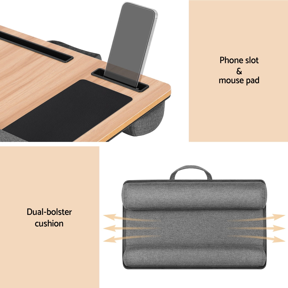 Artiss Lap Desk Laptop Desks Portable w/ Wrist-rest Phone Slot Mouse Pad 55CM - SuperSaverAU - view 6