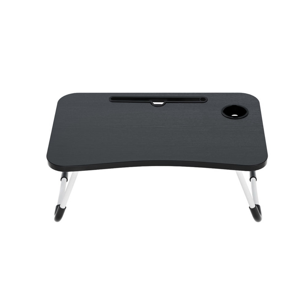 Artiss Black Foldable Laptop Desk Table with Cup Holder
