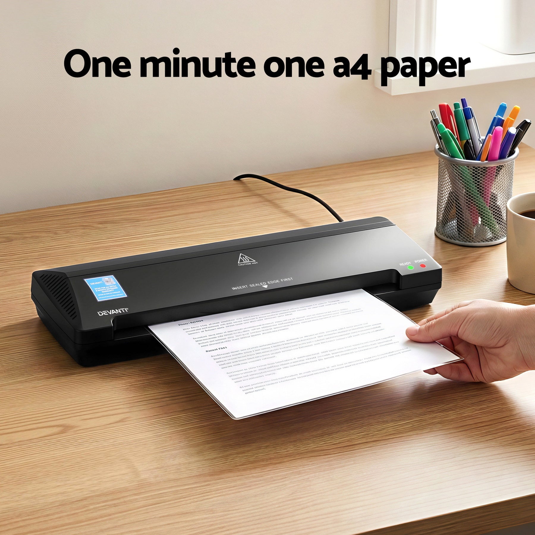 Devanti A3 Laminator Machine – Black Hot & Cold Lamination