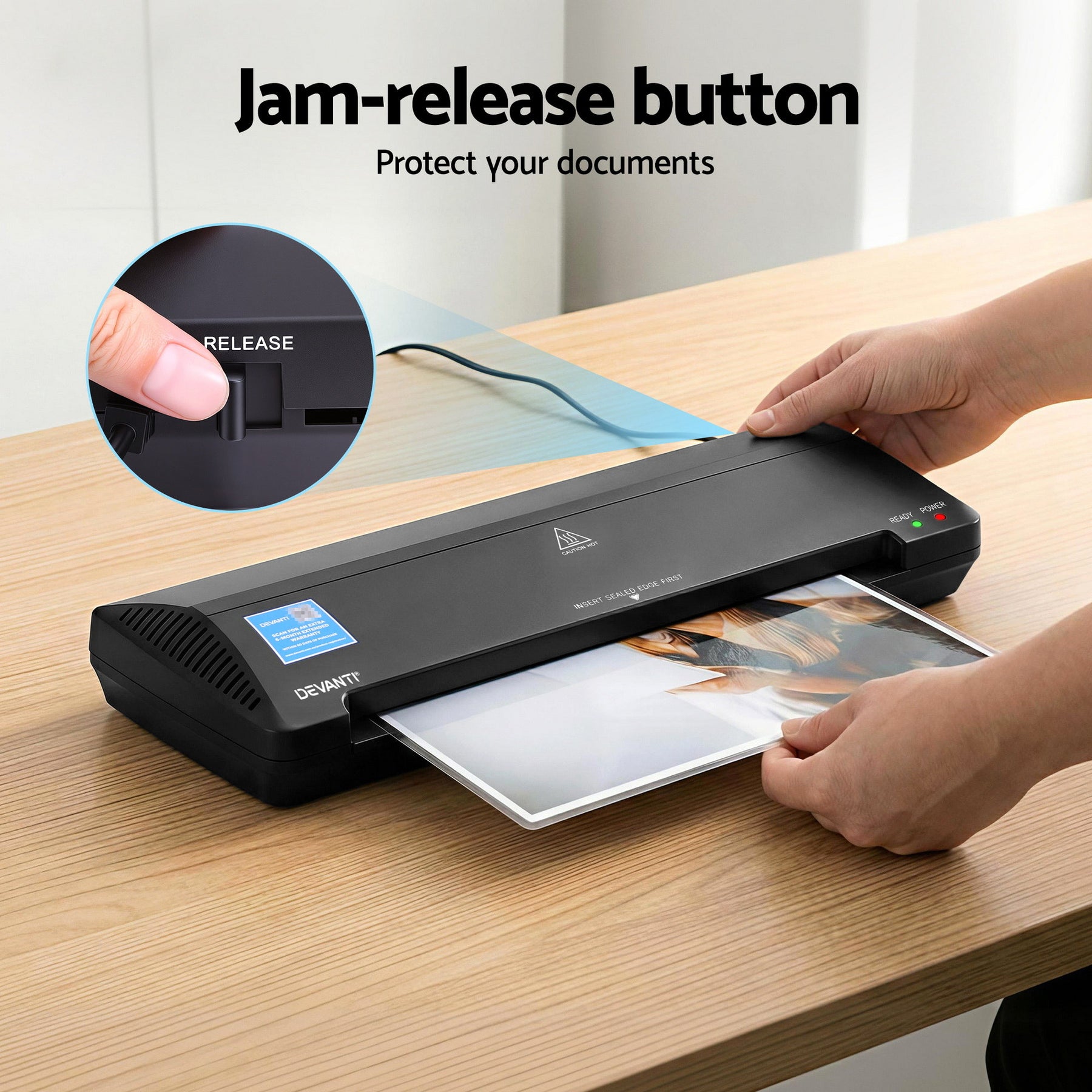 Devanti A3 Laminator Machine – Black Hot & Cold Lamination
