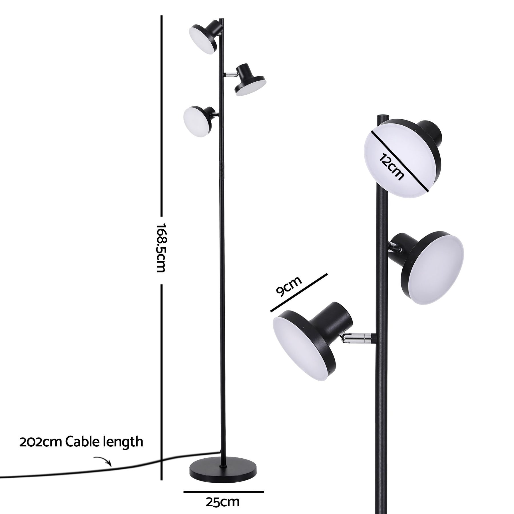 Artiss 3-Head RGB LED Floor Lamp with Remote