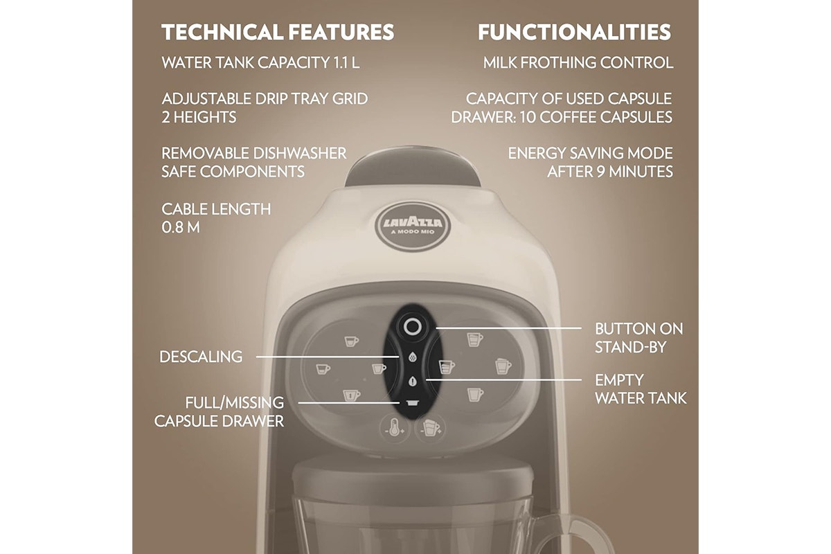 Lavazza A Modo Mio Deséa Coffee Machine - White Cream - SuperSaverAU - view 12