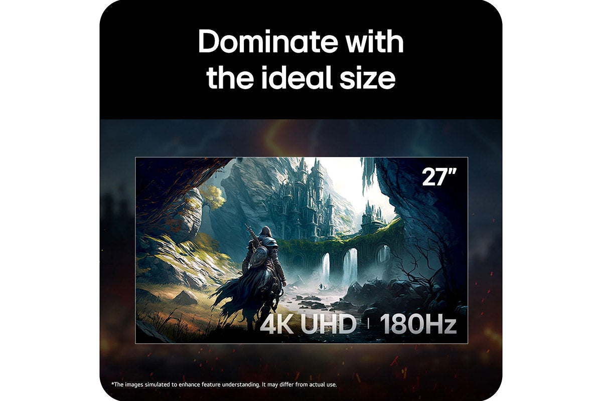 LG 27" UltraGear 4K UHD 180Hz Dual Mode 1ms G-Sync Gaming Monitor (27G810A-B)