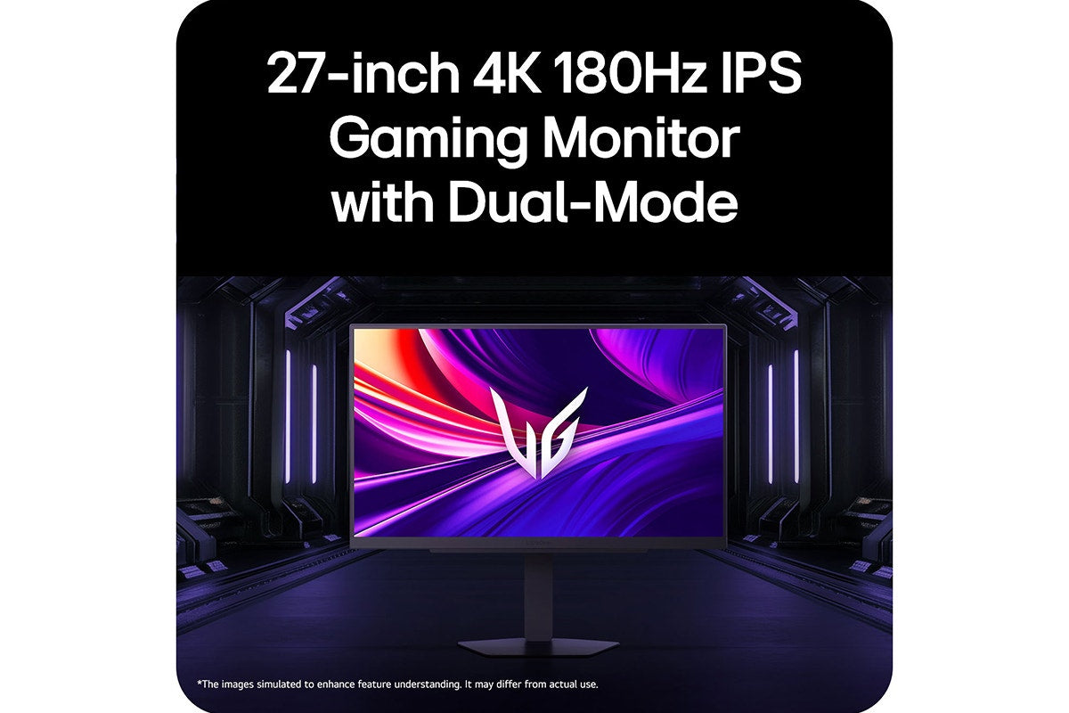 LG 27" UltraGear 4K UHD 180Hz Dual Mode 1ms G-Sync Gaming Monitor (27G810A-B)
