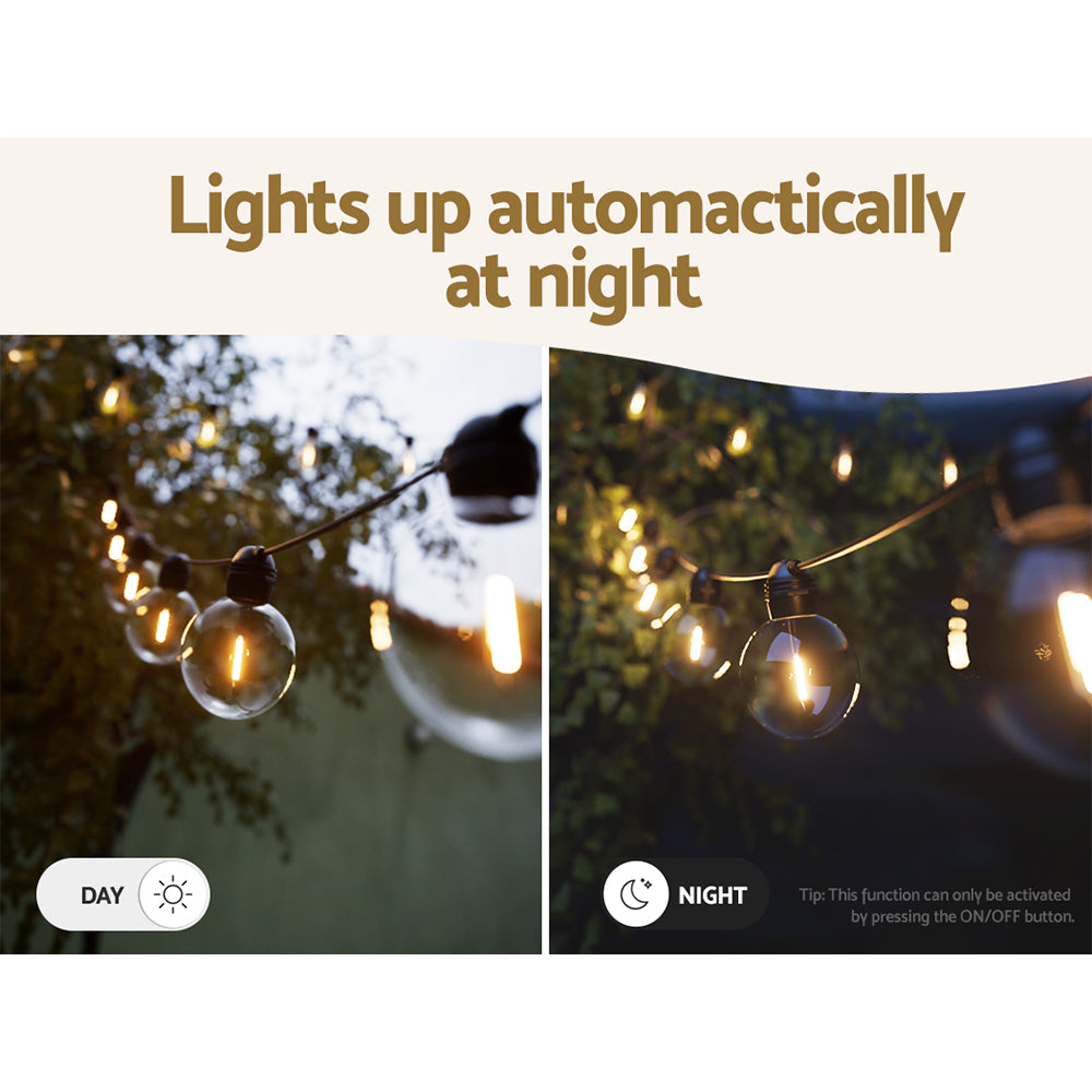 17m Solar Festoon Lights Outdoor LED String Light Wedding Christmas Party - SuperSaverAU - view 5