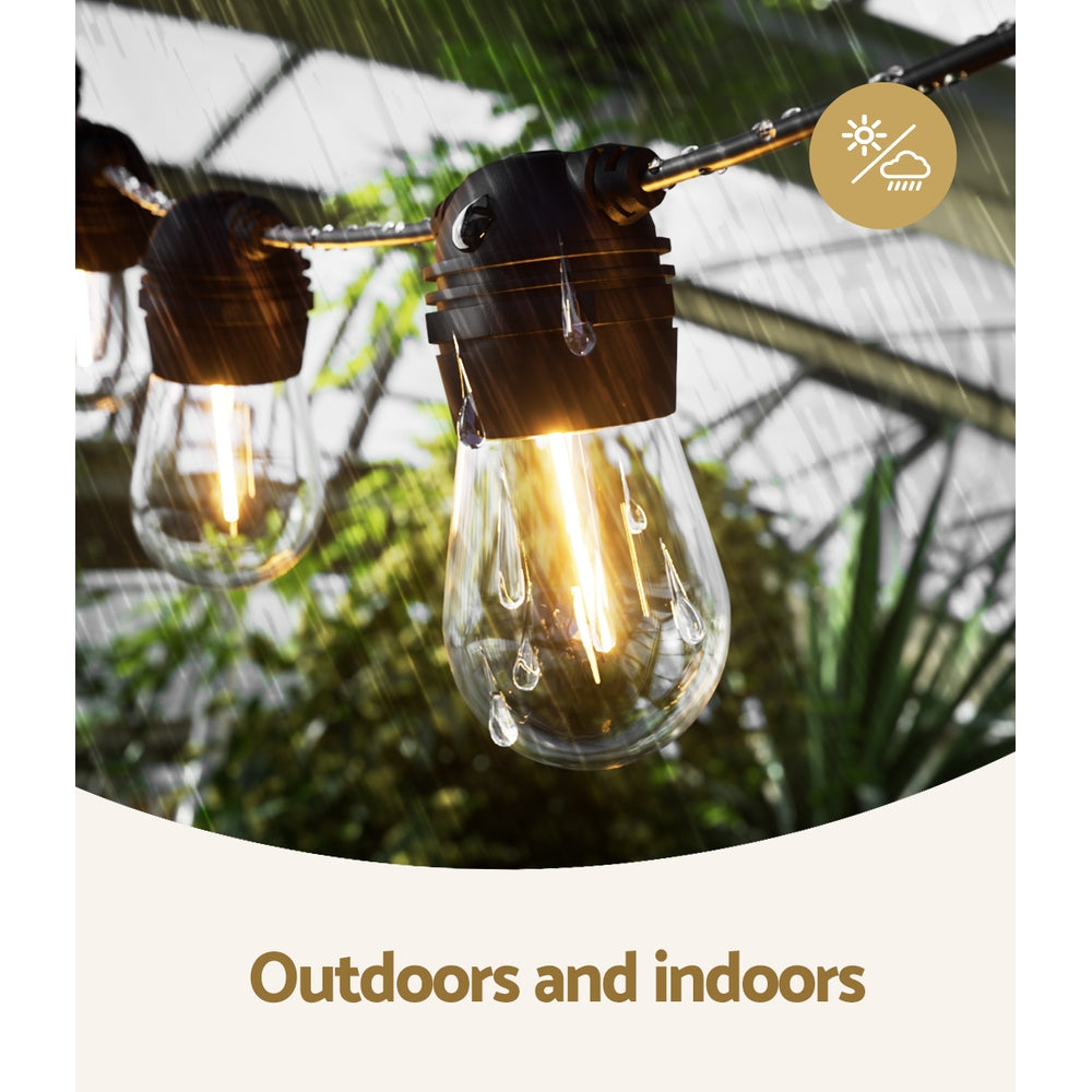 23m Solar Festoon Lights Outdoor LED String Light Christmas Party Decorations - SuperSaverAU - view 6