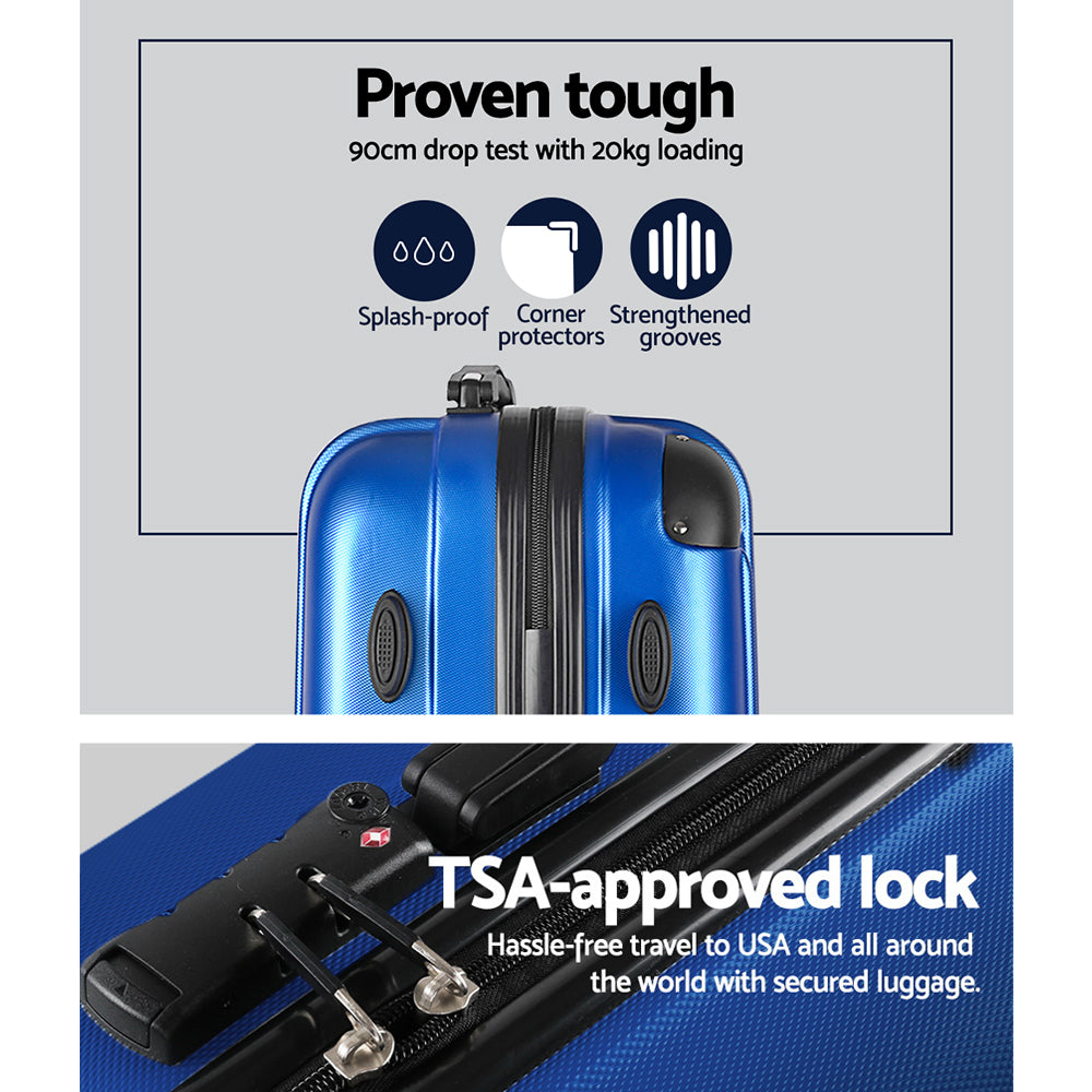 Wanderlite 28" Blue Hard Shell Luggage Case with TSA Lock & Spinner Wheels - SuperSaverAU - view 4