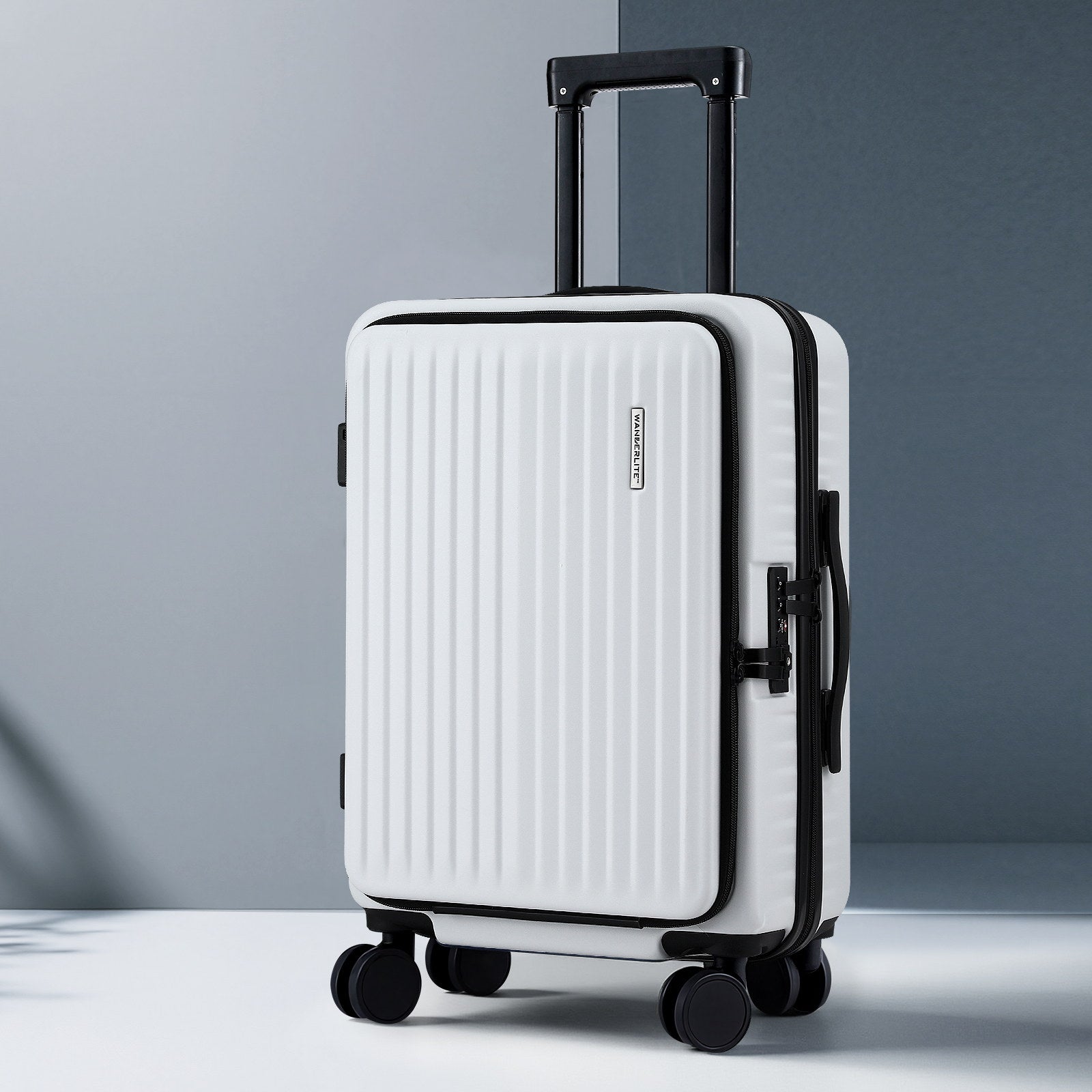 Wanderlite 20" Carry-On Luggage with Front Pocket, Laptop Compartment, Dual TSA Locks - SuperSaverAU - view 7