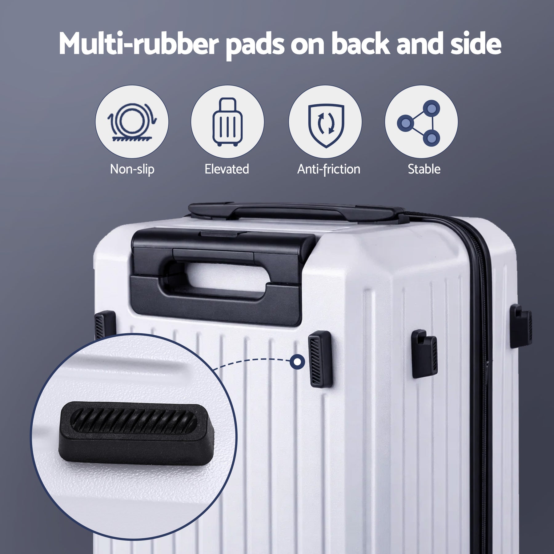 Wanderlite Trunk Luggage Set – White 12 & 20 Inch with TSA Lock